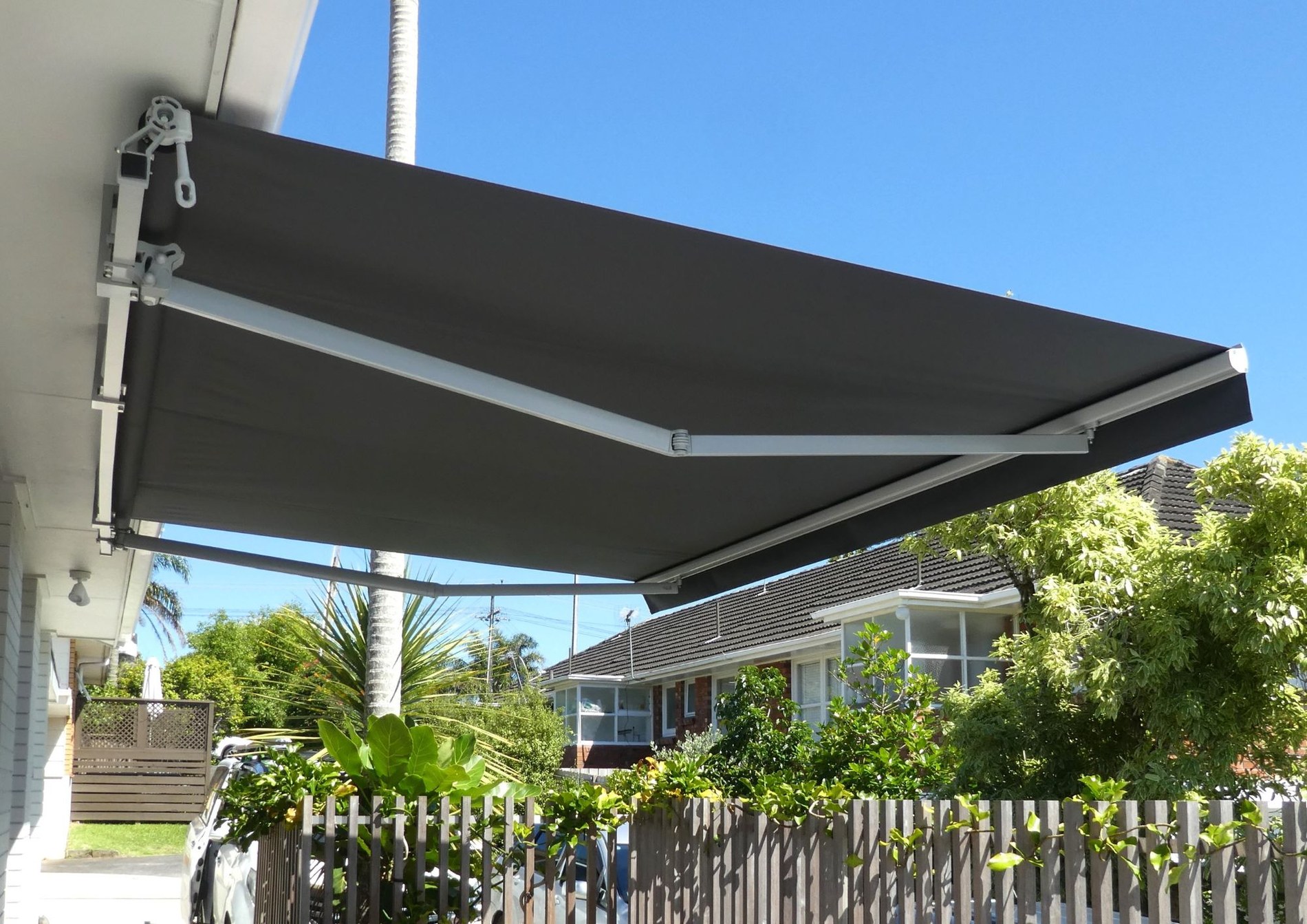 Charcoal Ellipse folding arm awning