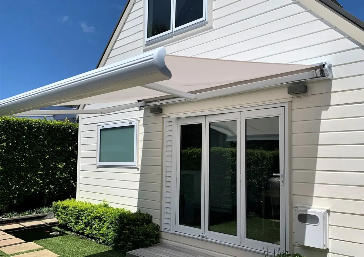 White Fetuna cassette awning on a house